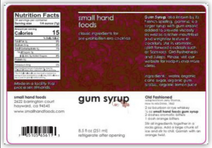 Small Hand Foods Gum Syrup 8.5oz