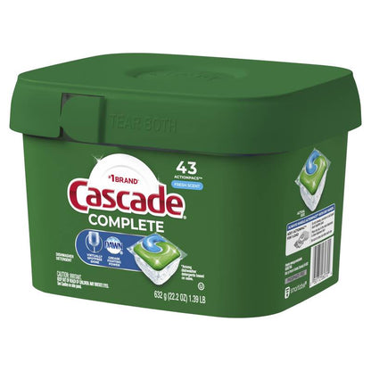Cascade Complete Pods ActionPacs Dishwasher Detergent Fresh 43ct