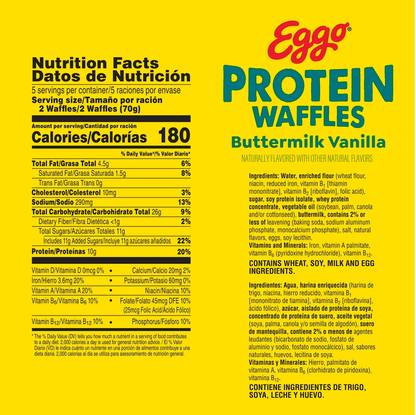 Kellogg's Eggo Protein Buttermilk Vanilla Waffles 12.3oz