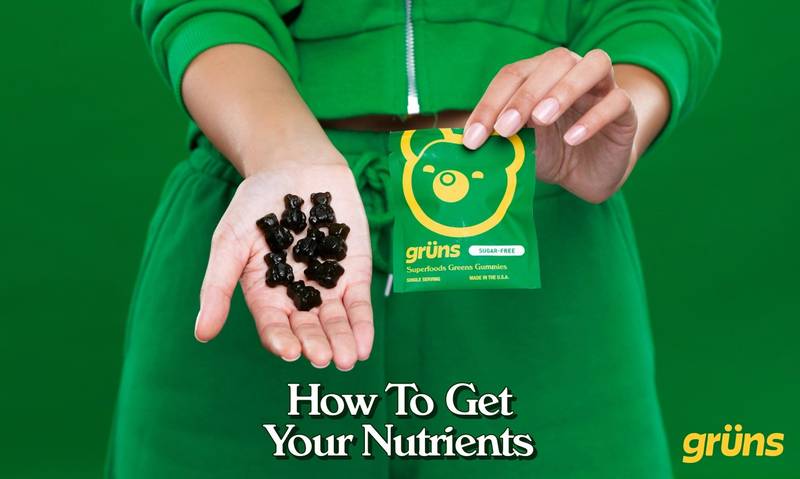 Gruns Adult Sugar Free Superfood Greens Gummies, 14 Servings