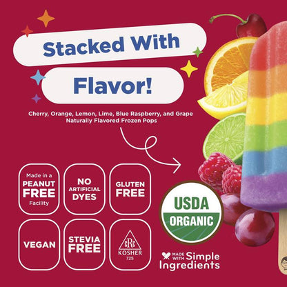 JonnyPops Organic Rainbow Fruit Stacks Water Pops 8ct
