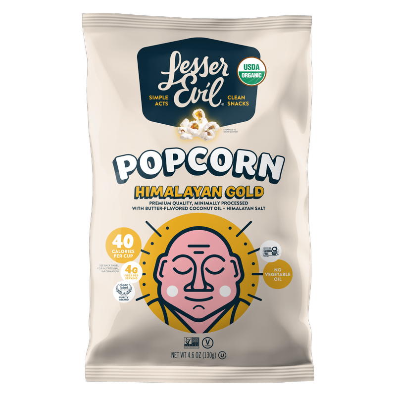 LesserEvil Organic Popcorn, Himalayan Gold, 4.6oz