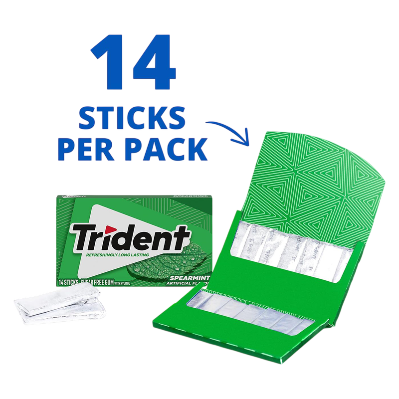 Trident Spearmint, 14pc Wallet Pack
