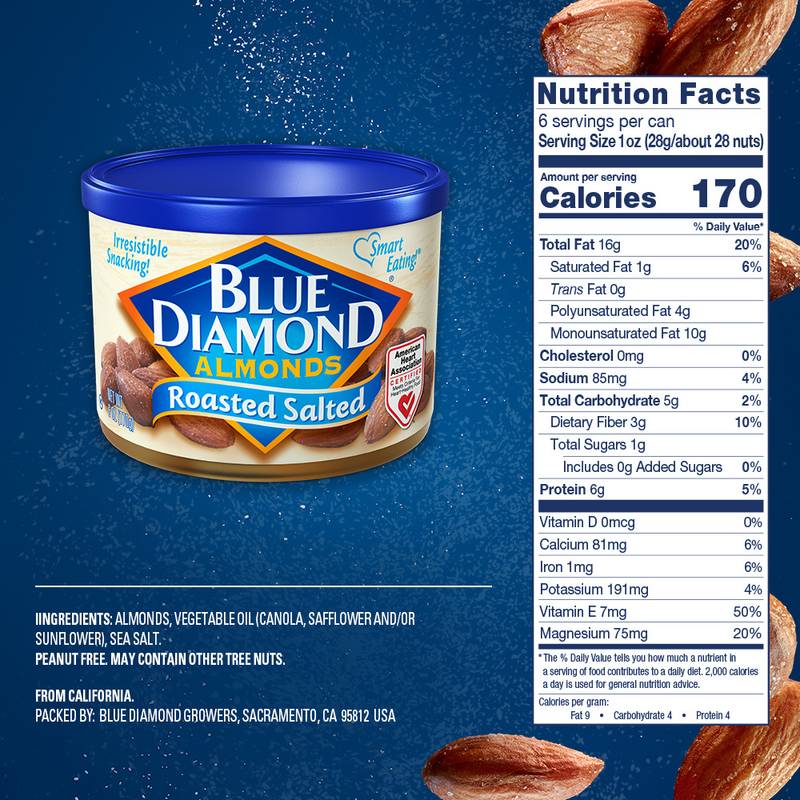 Blue Diamond Roasted Salted Almonds 6oz