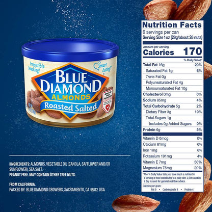 Blue Diamond Roasted Salted Almonds 6oz