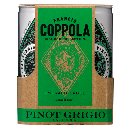 Coppola Diamond Collection Pinot Grigio White Wine, California, 250 mL 4-pack