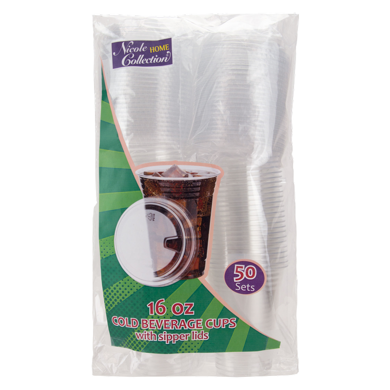 Cold Beverage Cup with Sipper Lids, 50ct