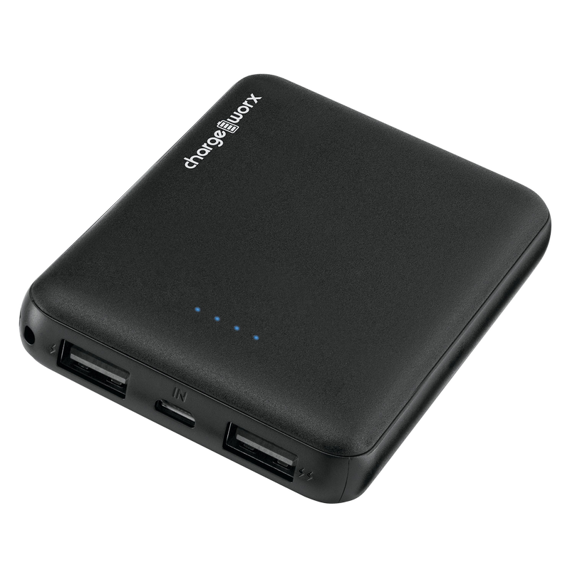 Chargeworx Dual USB Power Bank 5000mAh Black