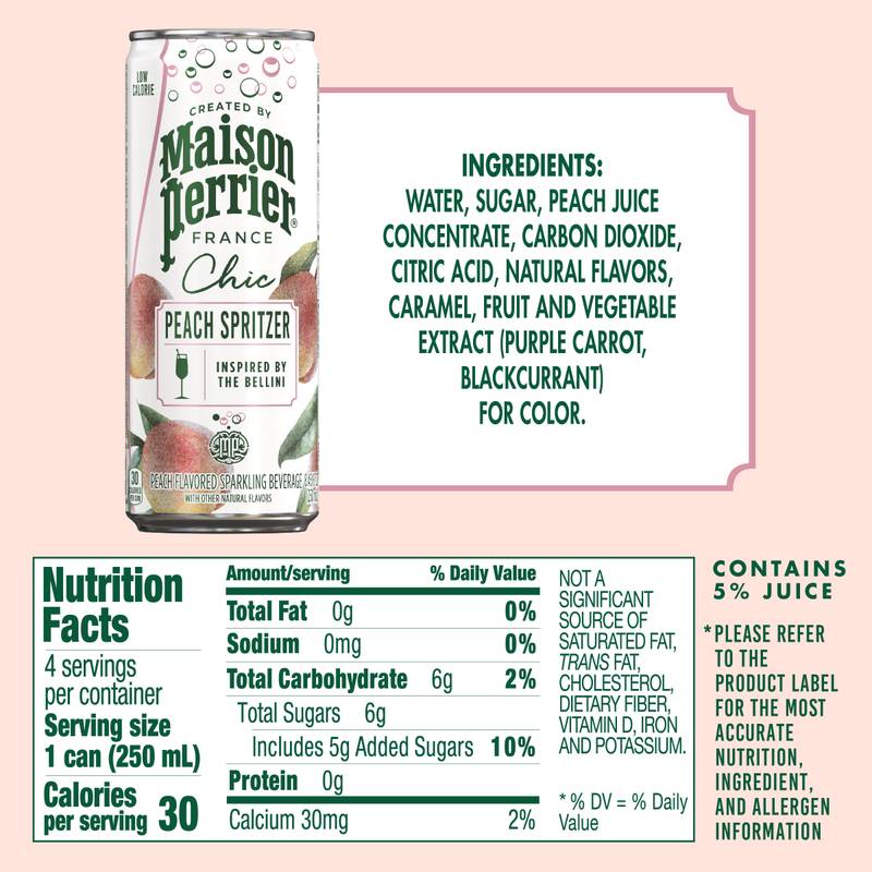 Maison Perrier Chic Peach Spritzer 4pk 8.45oz Can