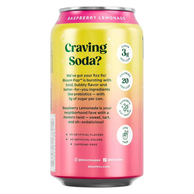 Bloom Pop Raspberry Lemonade 12oz Can