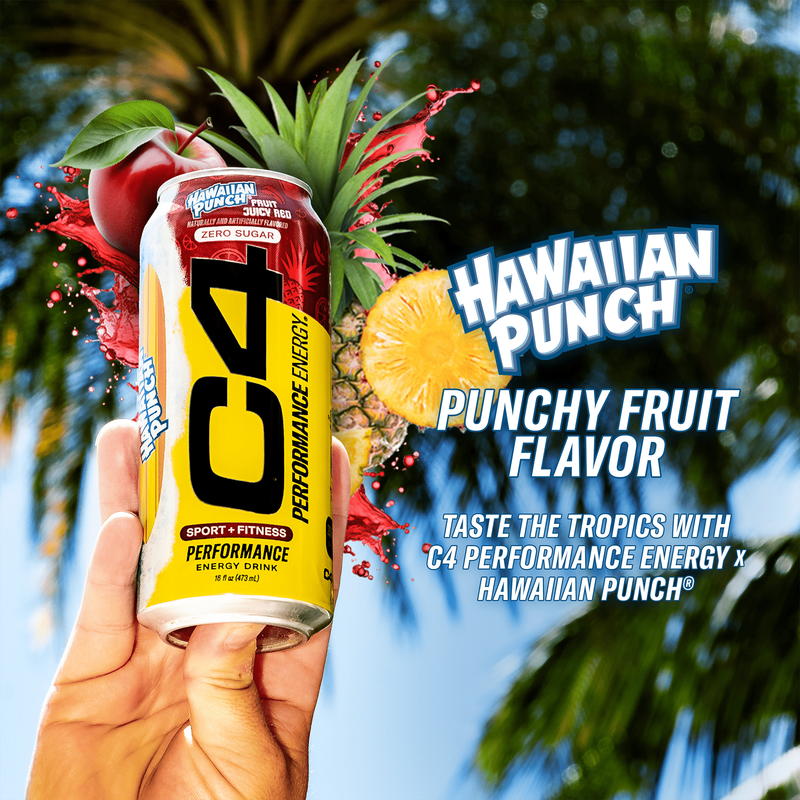 C4 Energy Zero Sugar Hawaiian Punch 16oz Can