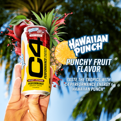 C4 Energy Zero Sugar Hawaiian Punch 16oz Can