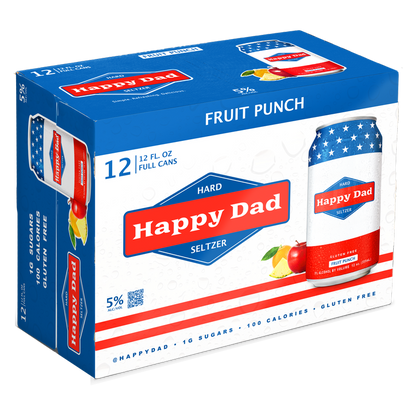 Happy Dad Hard Seltzer Fruit Punch 12pk 12oz Can 5.0% ABV - Happy