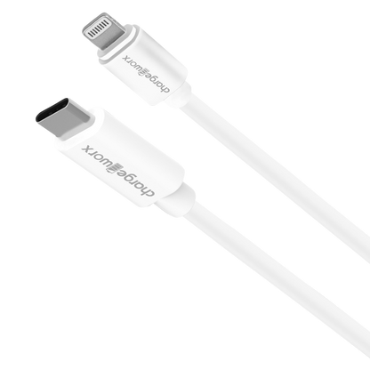 Chargeworx Power Delivery Lighting to Type C Cable 6ft White