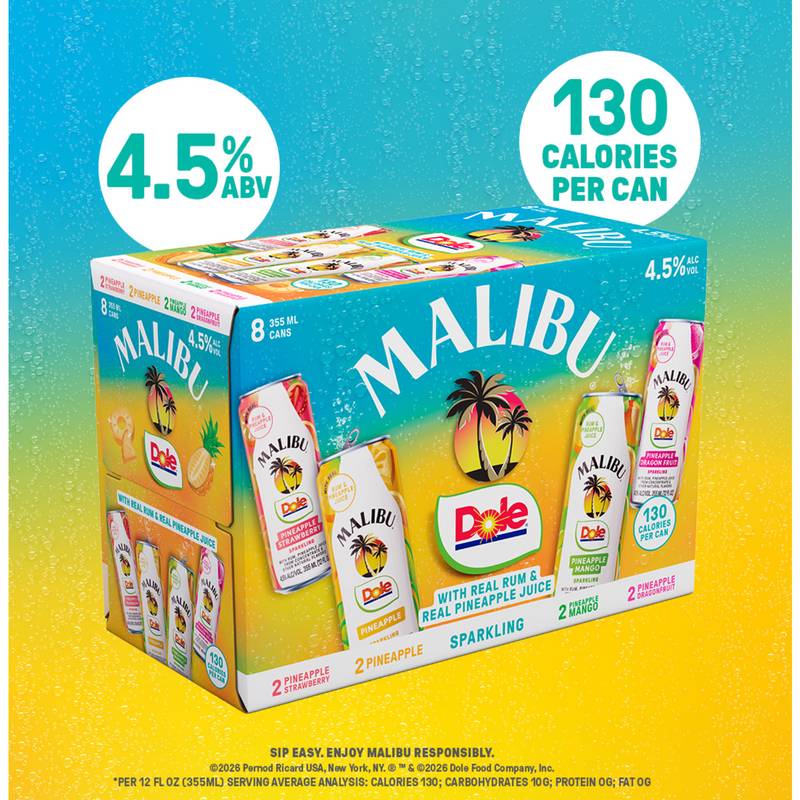 Malibu Dole Variety Pack 8pk 12oz Can - Malibu – BevMo!