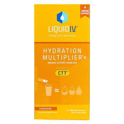 Liquid I.V. Hydration Multiplier + Immune Support Electrolyte Drink Mix Powder Tangerine 10ct Box