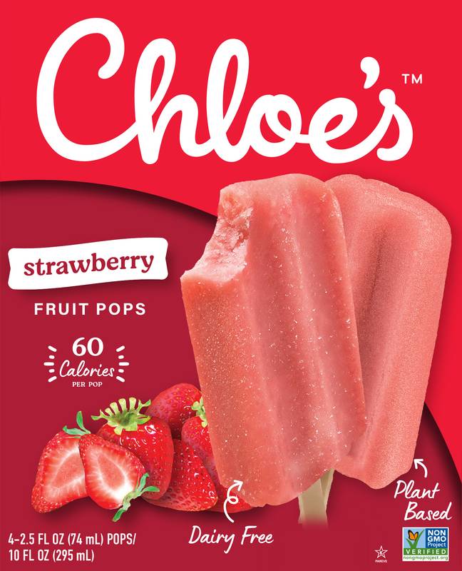 Chloe's Strawberry Fruit Pops 4ct