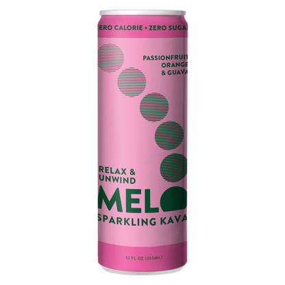 Melo Sparkling Kava Passionfruit, Orange & Guava 12oz Can - Melo