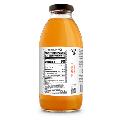 Just Ice Tea Peach Oolong Tea 16oz Glass Bottle