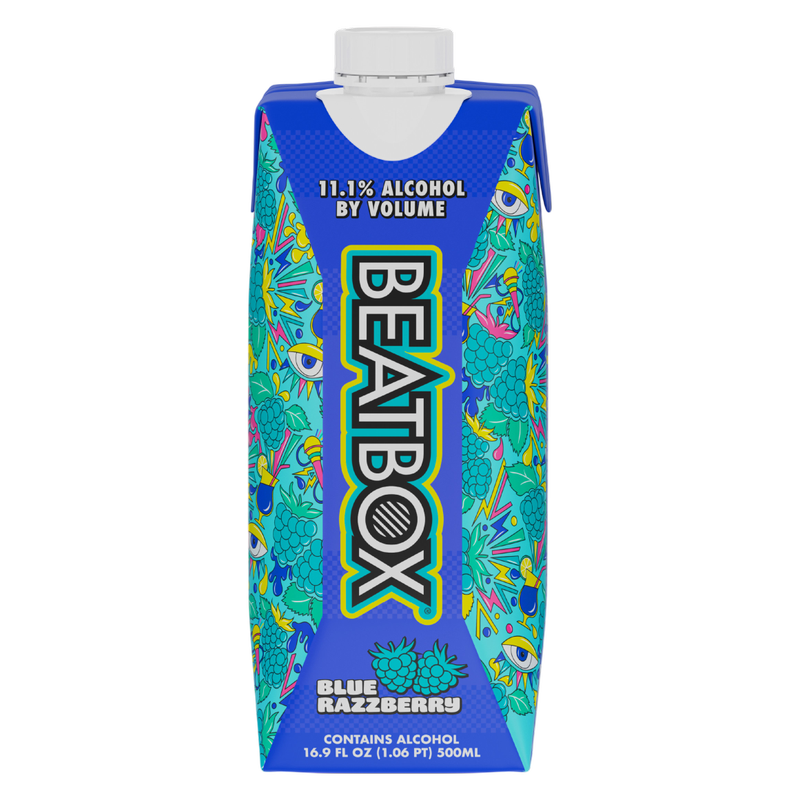 BeatBox Blue Razzberry 500ml 11.1% ABV Wine Party Punch
