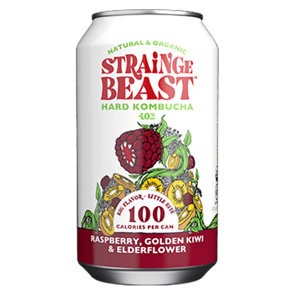Strainge Beast Raspberry Golden Kiwi Elderflower Kombucha 6pk 12oz