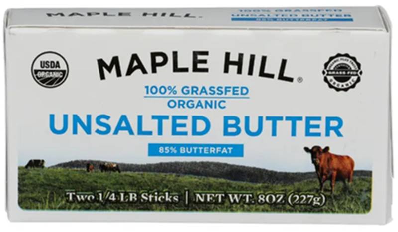 Maple Hill Creamery Oragnic Unsalted Butter - 8oz