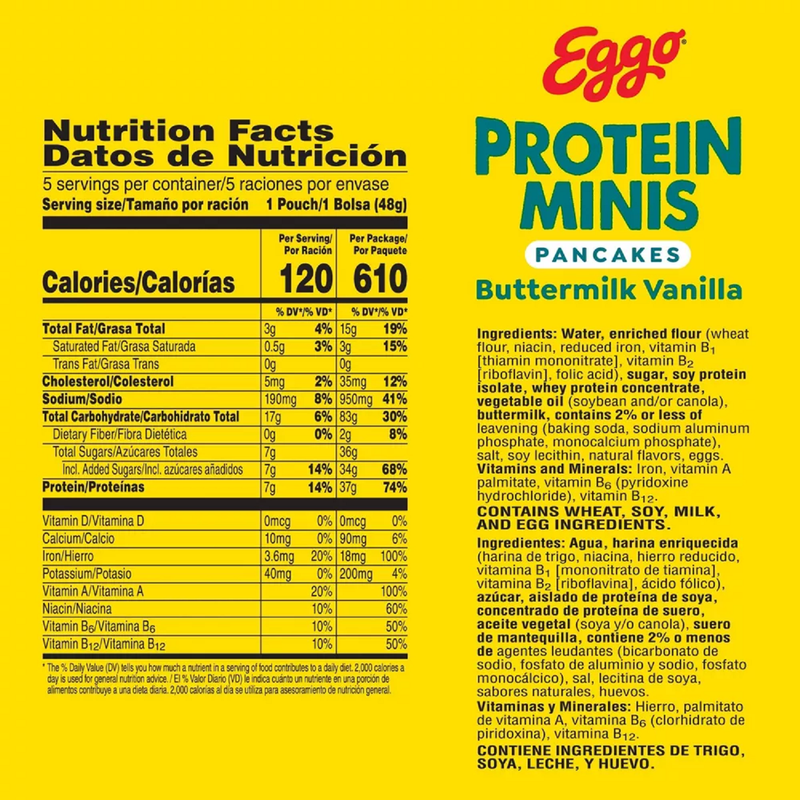 Kellogg's Eggo Protein Buttermilk Vanilla Mini Pancakes 8.4oz