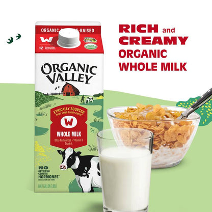 Organic Valley Whole Milk 1/2 Gallon
