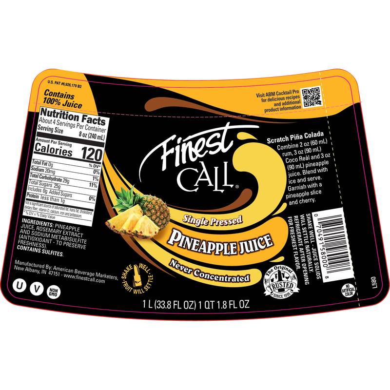 Finest Call Single Pressed Pineapple Juice 1L Btl