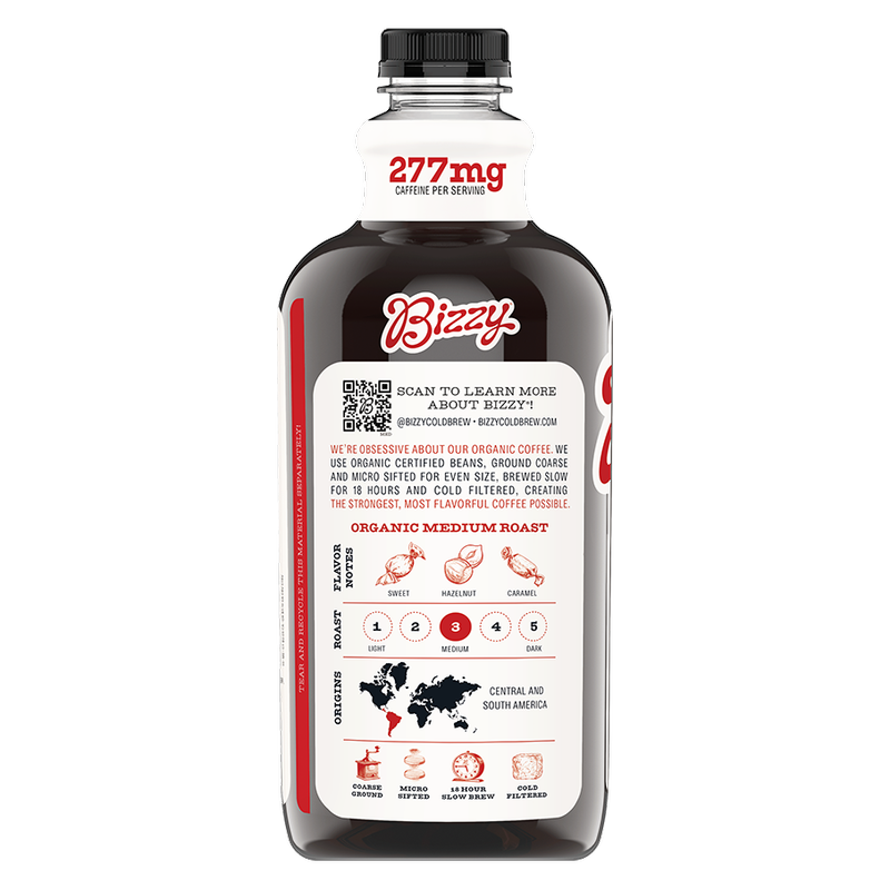 Bizzy Organic Medium Roast Cold Brew Coffee 48oz Btl