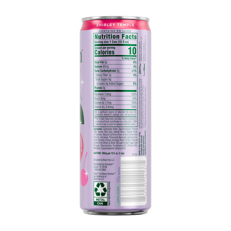 Bloom Energy Shirley Temple 12oz Can