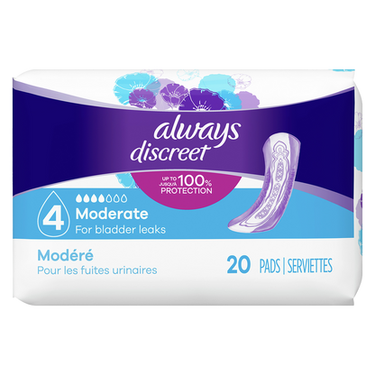 Always Discreet Incontinence Pads Moderate Size 4 20ct