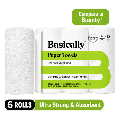 Basically 6ct DOUBLE Roll Paper Towels