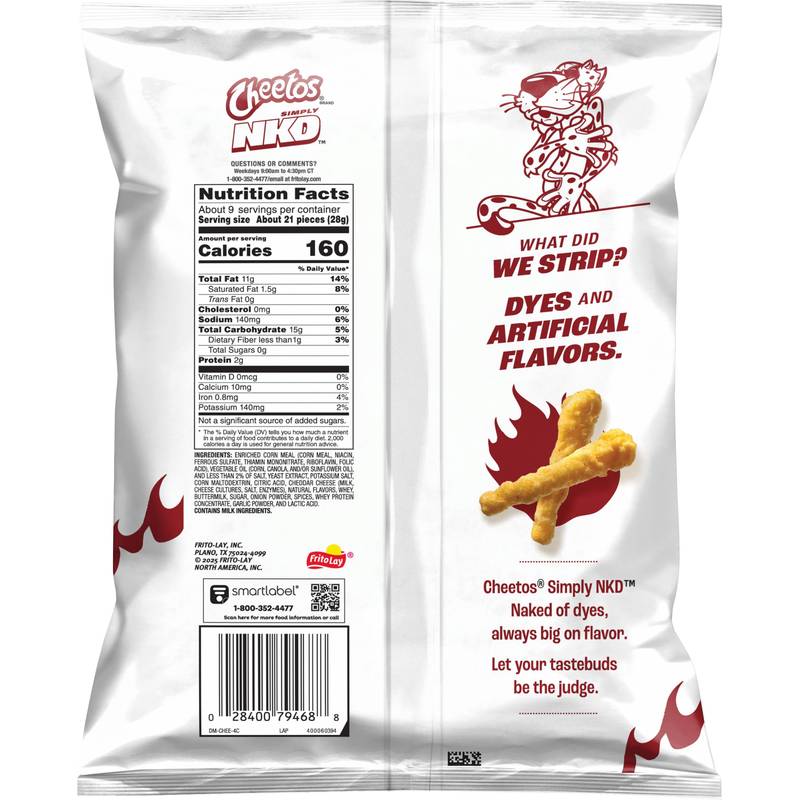 Cheetos Simply NKD Crunchy Cheese Flamin Hot, 8.5oz