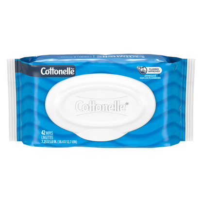 Cottonelle Fresh Care Flushable Wet Wipes, Adult Wet Wipes, 2 Flip-Top Packs, 42 Wipes Per Pack (84 Total Wipes)