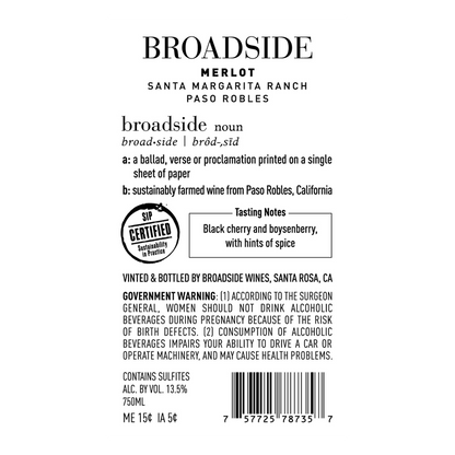 Broadside Merlot 750 ml