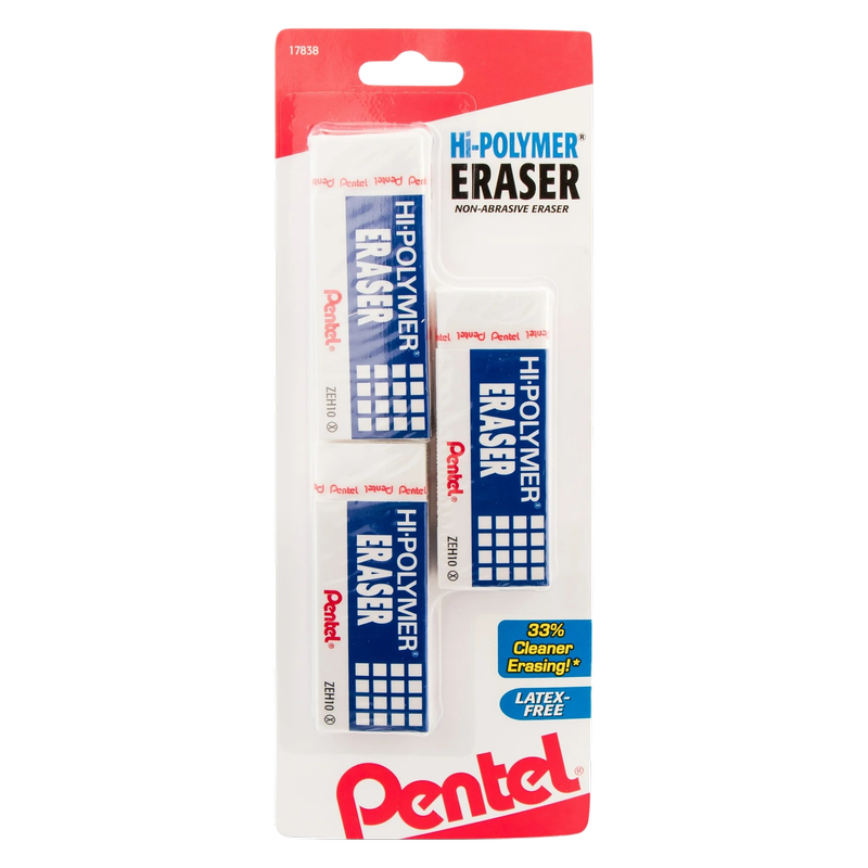 Latex Free Eraser, 3pk