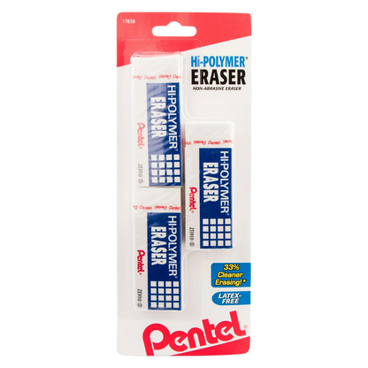 Latex Free Eraser, 3pk