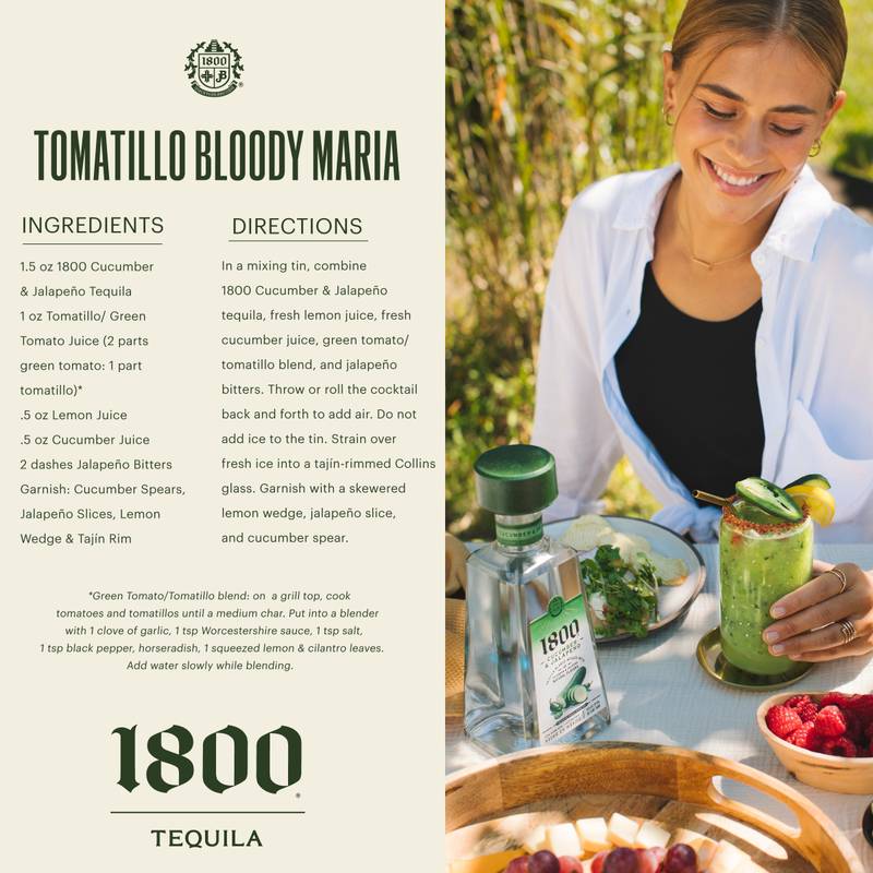 1800 Cucumber & Jalapeño Tequila 750ml (70 Proof) - 1800 – BevMo!
