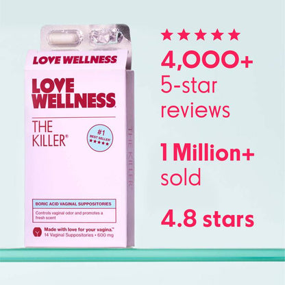 Love Wellness The Killer Boric Acid Vaginal Suppositories 14ct