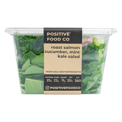 Salmon Kale Salad by Positive Food Co