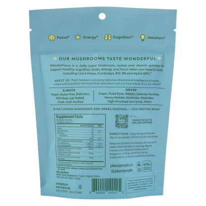 Plant People Wonderfocus Mushroom Gummies, 10ct