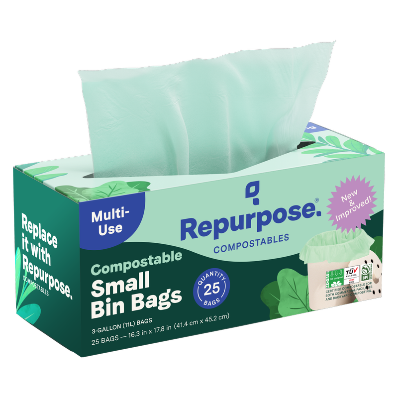 Repurpose Compostable 3 gallon Small Bin Bags, 25 ct