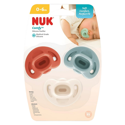 NUK Comfy™ Orthodontic Pacifiers, 0-6M, Neutral, Unisex, 3 Pack