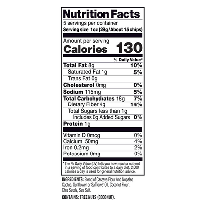 Tia Lupita Cactus Chips Sea Salt 5oz