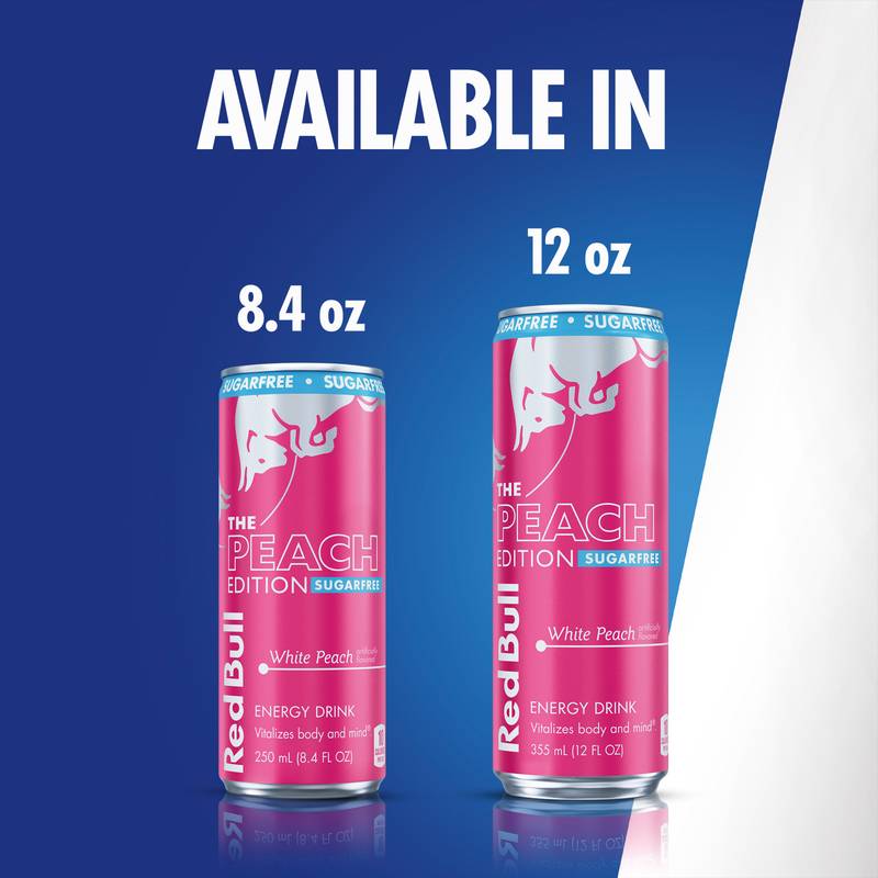 Red Bull Sugar Free White Peach Edition White Peach Energy Drink 12oz Can