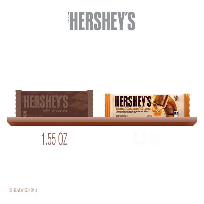 Hersheys Salted Caramel Creme Chocolate Bar, King Size, 2.2 oz