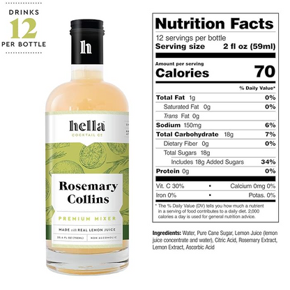 Hella Cocktail Co Rosemary Collins Cocktail Mixer 750ml