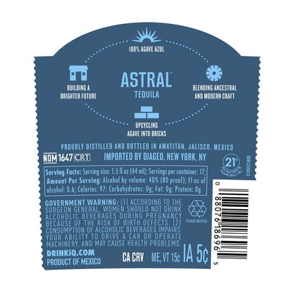 Astral Reposado Tequila 750ml (80 proof)