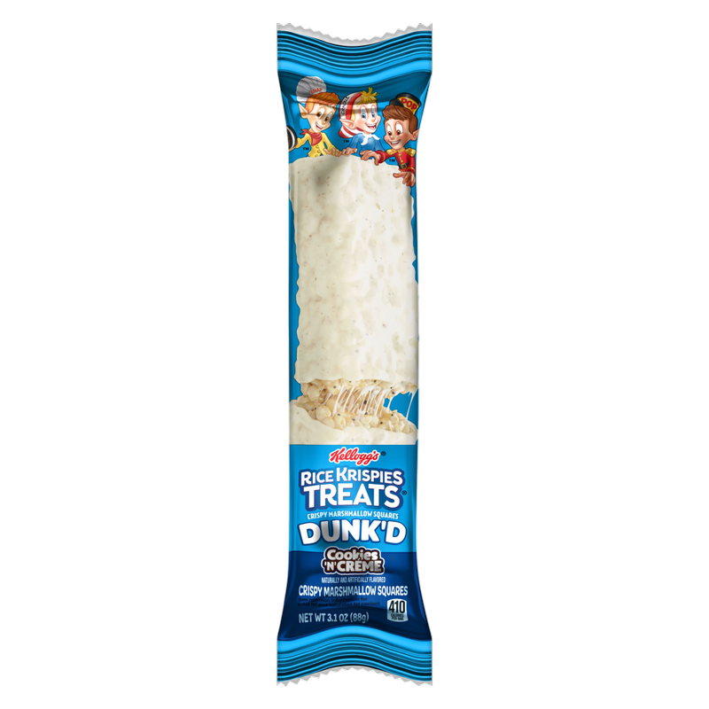 Kellogg's Rice Krispies Treats Crispy Marshmallow Squares Dunk'd Cookies N Crème Bar 3.1oz